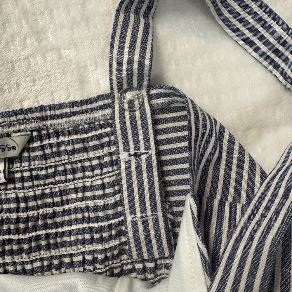 NEW Speechless Wide Leg Navy & White Striped Cropped Romper Jumper - Picture 8 of 12
